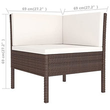 LPERTGFHU 9-Piece Outdoor Patio Furniture Set, Modular PE Rattan Sectional Sofa with Cushions, Brown Garden Conversation Chair and Table Set for Backyard Porch Poolside