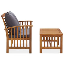 YNGBHFNOP Ensemble Salon de Jardin en Acacia Massif Gris Anthracite avec Finition Huilée, 5 Pièces Confortable et Élégant Pour Terrasse, Balcon ou Jardin, Meuble d'Extérieur Résistant aux Intempéries