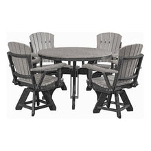 American Furniture Classics Model DR130LGB-K Five Piece Round Dining Height Dining Set in Light Grey with a Black Base, Made in The USA