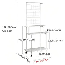 Hanging Plant Stand With Trellis & Hanging Bar Indoor Plant Display Shelf