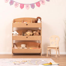 Wood And Hearts Montessori 3-Tier Shelf Natural Wood