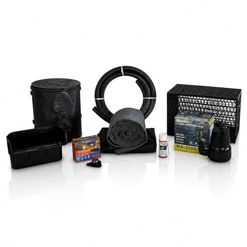 HALF OFF PONDS Savio Pond Free 3300 Waterfall Kit with MatrixBlox, with 10 ft by 15 ft EPDM Liner and 3,300 GPH Manta Series Submersible Pump - PSSB2