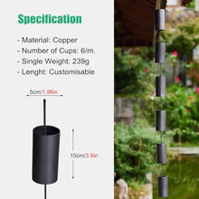 WDJBPSH Cylinder Rain Chain for Divert Courtyard Roof Water, 5/4 / 3/2 / 1 M Hanging Rainwater Catcher, Outside Replacement Traditional Link Downspout(#3,5m/16.4ft)