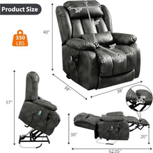 UOPYNE Dual Motor Power Lift Recliner with Massage Heat for Seniors