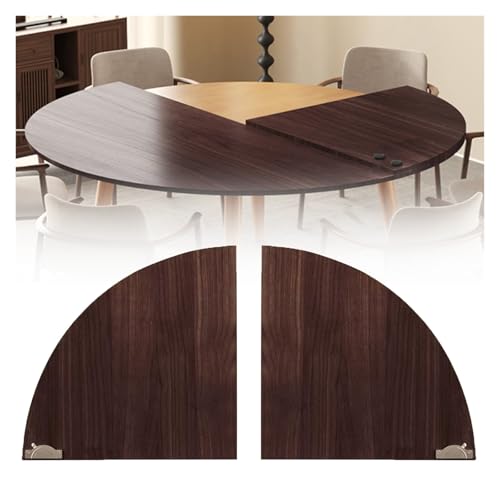 LZMZMQ Circle Foldable Dining Table Top for Apartment, Home Banquet Barbecue Table Toppers Extension Board with Connector & Hinges, Temporary Outdoor Patio Tables, Custom Size(Walnut,Dia 190cm/75 in)