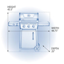 Napoleon Freestyle 365 Propane Gas Outdoor Grill with Range Side Burner, Graphite Grey – 4-Burner BBQ for Versatile Cooking
