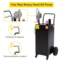 50 Gallon Fuel Tank with Pump, Heavy Duty Portable Gasoline Tank with Roller/Hose/Fuel Transfer Storage Tank for Cars, Trucks, Motorcycles and ATVs, Red
