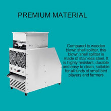 GJOPU Cleaning Winnower Machine, Stainless Steel Bird Feed Blown Shell Splitter with Adjustable Speed Fan, Adjustable Discharge Opening, for Millet, Miscellaneous Grains