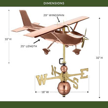 High Wing Plane Weathervane - Pure Copper by Good Directions