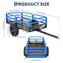 Blue Heavy‑Duty Steel Garden Cart Utility Wagon for Yard Lawn