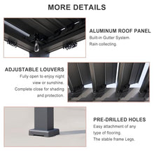 oneinmil Louvered Aluminum Pergola with Adjustable Top for Outdoor Decks, Gardens, Backyards