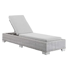Modway Conway Sunbrella Outdoor Patio Wicker Rattan Chaise Lounge Light Gray