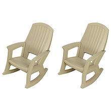 Semco Rockaway Heavy Duty All Weather Rocking Chair, Tan, 2 Pack