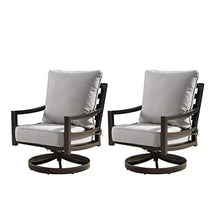 Oakland Living Aluminum Outdoor Swivel Club Finish with Thick Grey Polyester Cushions (Set of 2) Deep Seating Rocking Chairs, Antique Copper (AZHUDSON-2CHAIR-AC)