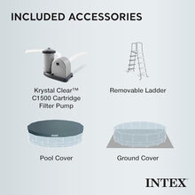Intex Steel Frame Round Above Ground Swimming Pool Set Gray
