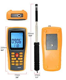 NEWTRY Digital Anemometer Thermosensitive Wind Speed Meter Sensor Portable Wind Gauges Air Flow Velocity Thermometer for Measuring Wind Speed Temperature Volume with Backlight GM8903