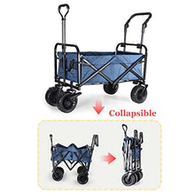 Push-Pull Foldable Garden Cart Portable and l Outdoor Wagon for Kids Heavy Campsite Shopping Carts for Groceries Suitable Forpicnic Beach Camping (Yellow)