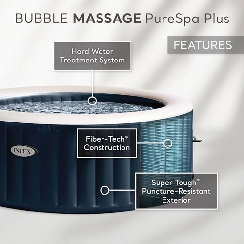 Intex PureSpa Plus 6 Person Inflatable Outdoor Hot Tub Spa Cobalt Blue