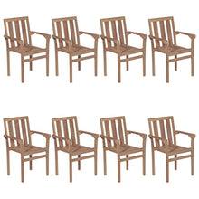 KUTYWEXFM 8-Piece Solid Teak Patio Dining Chairs with Cushions Stackable