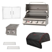 Bull Outdoor Products Outlaw 30-Inch Built-In Natural Gas Grill Bundle – Stainless Steel Outdoor Kitchen – Includes Double Side Burner, Double Access Doors, Vent Panels & Grill Cover