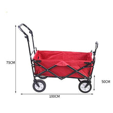 ZGLINMZ Outdoor Folding Trolley Garden Cart Trolley Foldable Pull Truck with Wheels Camping Trolley for Garden Gardening Camping