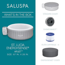 Bestway SaluSpa St. Lucia EnergySense AirJet Inflatable Hot Tub Spa 67" x 26 Gray