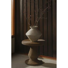 Moe's Home Collection Emmeline Outdoor Side Table, Round, Aluminum Frame, Woven Synthetic Hyacinth, Rust Resistant, Natural