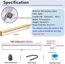 Pond Waterfall Spillway Nozzle, Customizable Pool Waterfall Fountain, Stainless Steel Water Feature Spray
