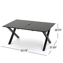 Christopher Knight Home Exuma 9-Pc Outdoor Cast Aluminum Dining Set with Expandable Table and Water Resistant Cushions Black/Ivory