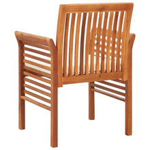 QZZCED Outdoor Club Chair Dining Side Chair Patio Set Patio Dining Chairs with Cushions 8 pcs Solid Wood Acaciafor Porch, Balcony, Deck, Patio, Backyard