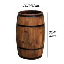 HACHJWRT Multipurpose Wooden Barrel Planter, Creative Whiskey Barrel Planter, Solid Wood Wine Barrel, Suitable for Garden and Patio(H35.4in)