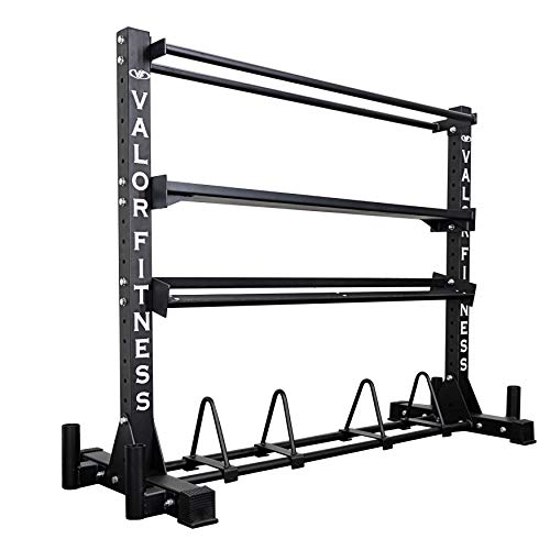 Valor Fitness BG-62 Multi-Functional Storage Rack - Holds Kettle Bells, Dumbbells, Barbells, Wall Balls, Bumper Plates