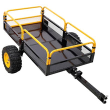 1000 lb Tow-Behind Dump Cart, 15 Cu. Ft. Heavy-Duty Steel ATV UTV Trailer with Foot Release, Utility Dump Trailer for Lawn Mower, Tractor, Yard & Garden