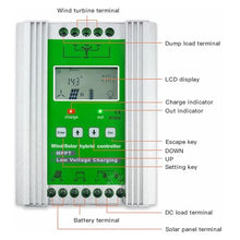 Lakenbroade 3000W Wind Solar Hybrid Charge Controller PWM 600W Wind + 400W Solar Boost Charge Technology Digital Intelligent Regulato 1500W Wind + 1500W Solar Wind Power Accessories,12V