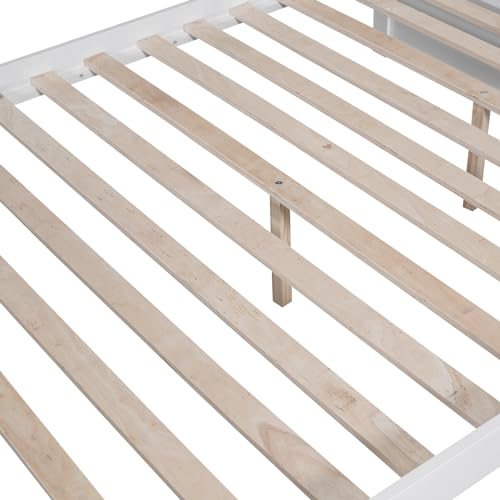 Jintop Twin Over Twin Bunk Bed with Storage Drawers and Cabinet White