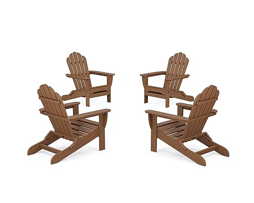 Trex Outdoor Furniture 4-Piece Monterey Bay Folding Adirondack Chair Conversation Set Tree House