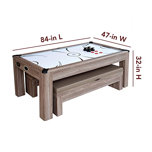 Hathaway Driftwood 7-ft Air Hockey Table Tennis Combination Woodgrain