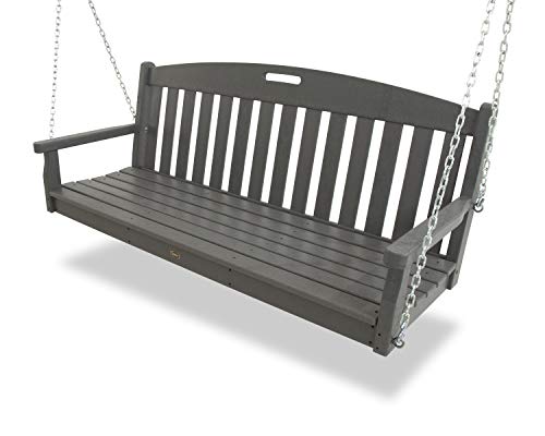 Trex Outdoor Furniture Yacht Club Porch Swing - Heavy Duty HDPE Lumber Construction - Adult Outdoor Swinging Bench for Patio, Deck & Garden - Multiple Color Options Available