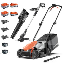 13 Inch Brushless Lawn Mower, Trimmer & Blower Combo, 12 Inch Weed Wacker