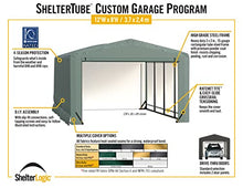 ShelterLogic ShelterTube Garage & Storage Shelter, 12' x 23' x 8' Heavy-Duty Steel Frame Wind and Snow-Load Rated Enclosure, Green