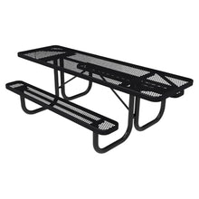COATEDOUTDOORFURNITURE 8Ft Rect Picnic Table, Expanded, Black, 2-Side ADA