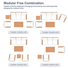 OTSUN 5 Pcs Outdoor Patio Furniture Set, Front Porch with 3 Seater Sofa 2 Single Chairs HDPE and Side Table Sectional for Garden Terrace & Backyard (5 Pcs Outdoor Patio Furniture Set)