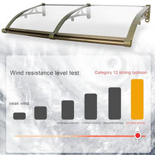 Outdoor Patio Awning Canopy Aluminum Alloy Front Door Canopy with Polycarbonate Hollow Sheet for UV Rain and Snow Protection Patio Sun Shelter Ideal for Door Entrance (Size: W80xL420cm)