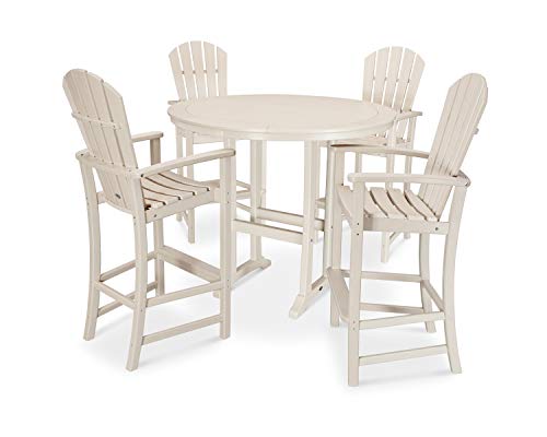 POLYWOOD® Palm Coast 5-Piece Round Bar Set in Sand