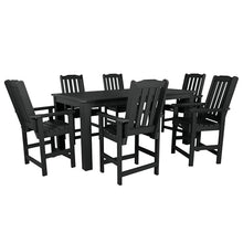 highwood AD-ST7LH2CO5BA-BKE Lehigh 7pc Rectangular Counter Height Dining Set 84" x 42", Black