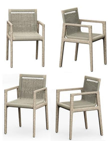 WholesaleTeak Qty 4 - Grade-A Teak Wood Luxurious Solo/Single SEMA Weathered Teak Arm Chairs #16SeAA