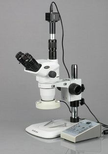 AmScope Digital Trinocular Stereo Zoom Microscope with 5MP Camera Chrome