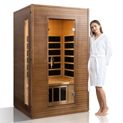 Amocane 2 Person Infrared Sauna Room with Bluetooth and Color Lights