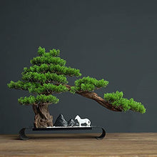 Bonsai Tree Chinese Simulation Bonsai Plant Welcome Pine Decoration Porch Living Room Hotel Office Decoration for Garden Decoration and Desktop Display (Green)