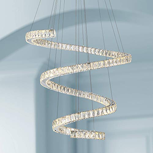 Ellyria 30 3/4" Wide Twirling Crystal Modern LED Pendant Light